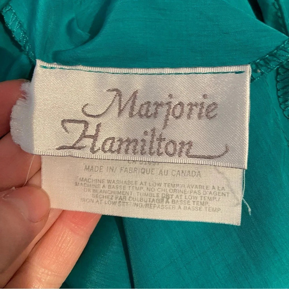 🇨🇦 Vintage Marjorie Hamilton green blouse in size 16 - Picture 4 of 5